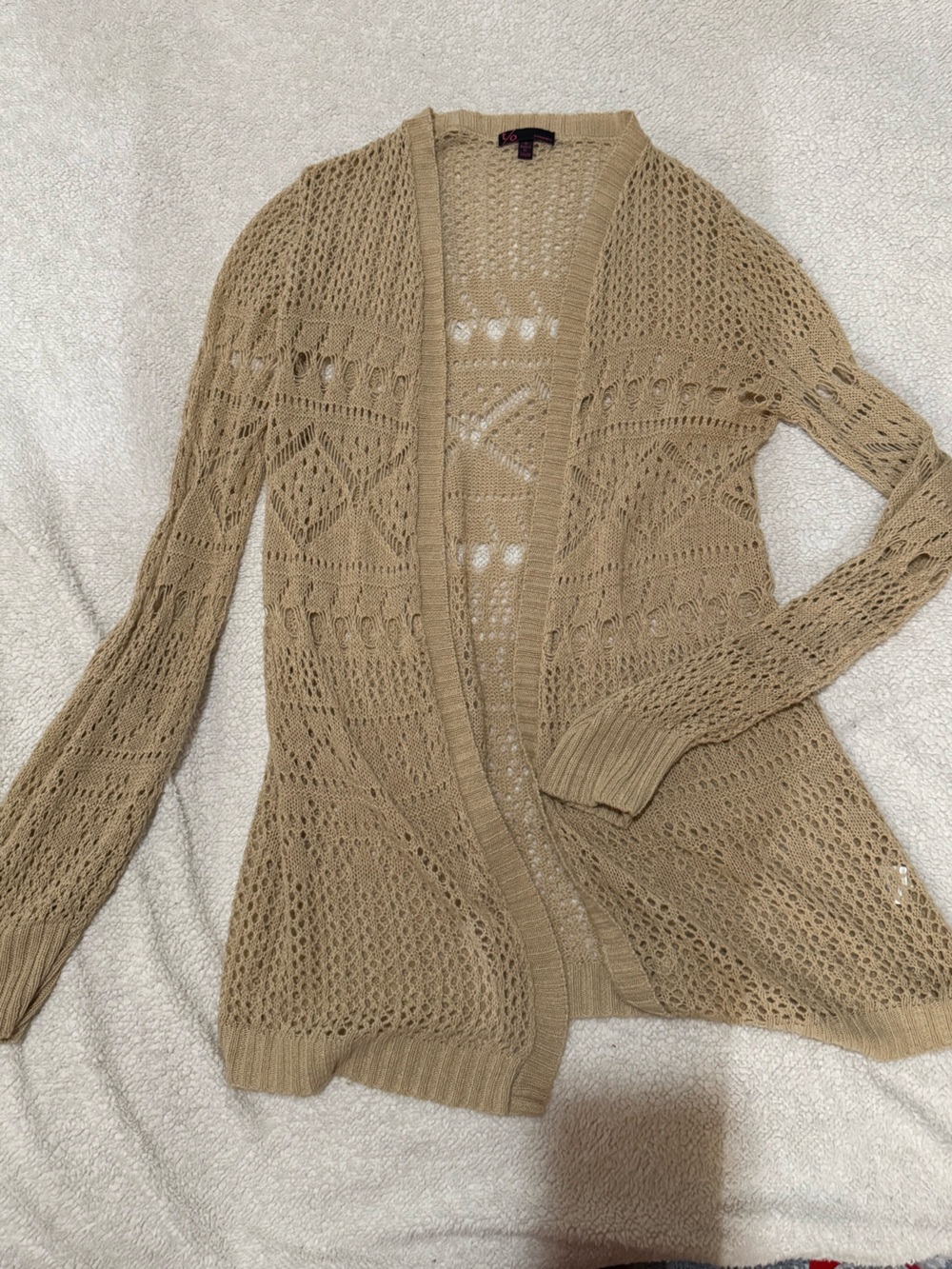Y2K Crochet-Style Cardigan Sweater